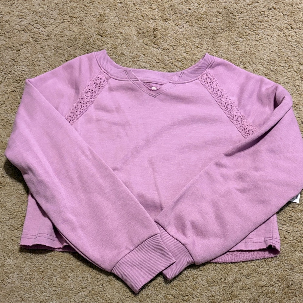 NWT SO Lace Fleece Long Sleeve Top